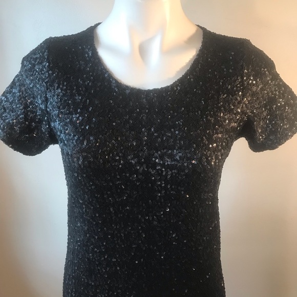 Velvet by Graham and Spencer Brand, Black Sequin Dress, LBD, Formal, Semi-Formal - Picture 5 of 15